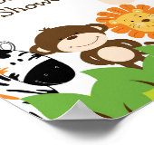 明るいジャングルサファリ動物8x10サイン ポスター (角)