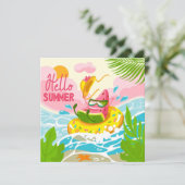 明るいスイカこんにちは夏のグリーティングカード (スタンド正面)