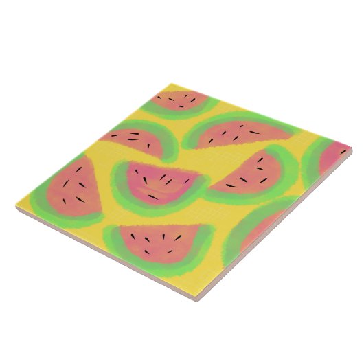 明るいスイカ黄色ピンク タイル (側面)