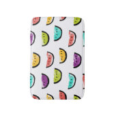 明るいスイカ：カラフルシームレスなパターン。 バスマット (正面縦)