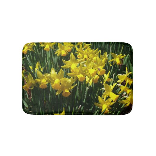 明るいスイセンの花 バスマット (正面)