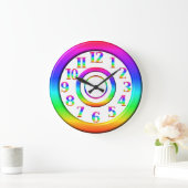 明るいスタイリッシュモダンカラフル ラージ壁時計 (ホーム)