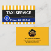 明るいスタイリッシュ黄色のタクシー路線タクシー運転手 名刺 (正面/裏面)