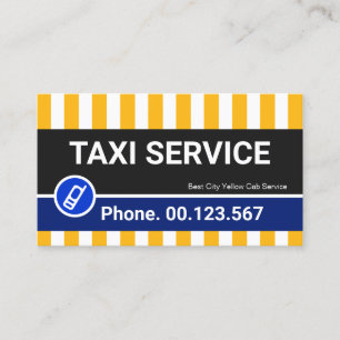 明るいスタイリッシュ黄色のタクシー路線タクシー運転手 名刺