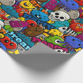 明るいステッカーパターン ラッピングペーパー (角)