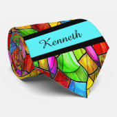 明るいステンドグラスのモザイク ネクタイ (ロール)