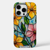明るいステンドグラスの花絵 Case-Mate iPhoneケース (裏面)