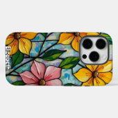 明るいステンドグラスの花絵 Case-Mate iPhoneケース (裏面 (横))