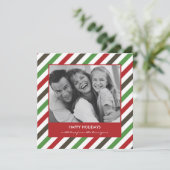 明るいストライプのクリスマスカード/祝日のフォトカード シーズンカード (スタンド正面)