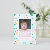 明るいストライプのクリスマスキャンディーケーンホリデーフォト シーズンカード (スタンド正面)