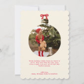明るいストライプの2枚の写真 ピンクのクリスマス シーズンカード (裏面)