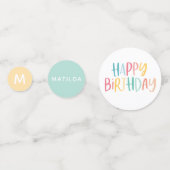 明るいストライプカラフルとスポット誕生日の装飾 コンフェッティ (正面)