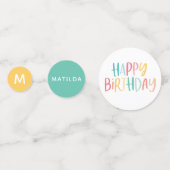 明るいストライプカラフルとスポット誕生日の装飾 コンフェッティ (正面)