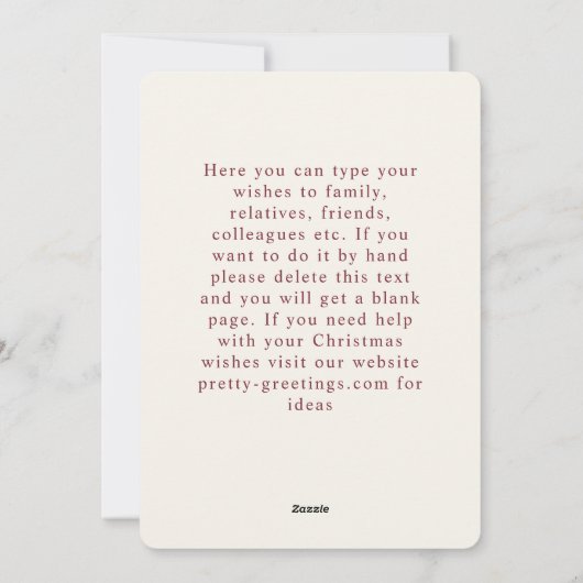 明るいストライプグリーンレッドホワイトクリスマスフォト シーズンカード (裏面)