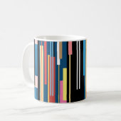 明るいストライプ抽象芸術パターン コーヒーマグカップ (正面左)
