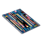 明るいストライプ抽象芸術パターン ノートブック (右側)