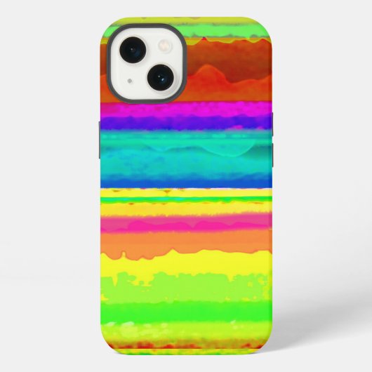 明るいストライプ iPhoneケース (裏面)