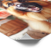 明るいスマイルのドイツの羊飼い犬 ポスター (角)