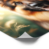 明るいスマイルの甘いドイツの羊飼い ポスター (角)