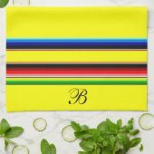 明るいセラペストライプメンズモノグラムのキッチンタオル キッチンタオル (折り畳み)