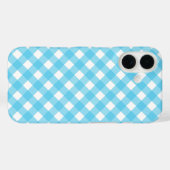 明るいセルーリアンブルーギンガム Case-Mate iPhoneケース (裏面 (横))