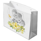 明るいゾウの赤ちゃんシャワー抱き枕 ラージペーパーバッグ (裏面アングル)
