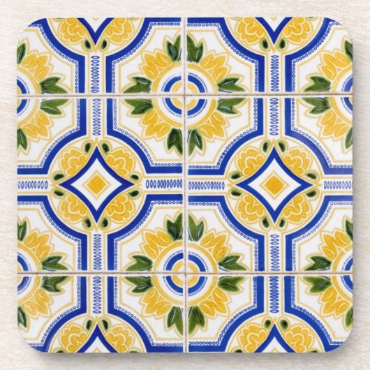 明るいタイル模様（ポルトガル） コースター (正面)