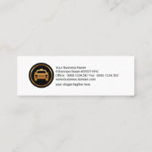 明るいタクシー台形シェイプ黄色い輸送 スキニー名刺 (裏面)