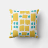 明るいターコイズと黄絵を描色の形状 クッション (裏面)