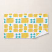 明るいターコイズと黄絵を描色の形状 バスタオルセット (ハンドタオル)