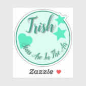 明るいターコイズ星(ハート形状) シール (シート)