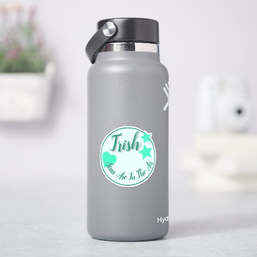 明るいターコイズ星(ハート形状) シール (HydroFlask)