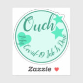 明るいターコイズ星(ハート形状) シール (シート)