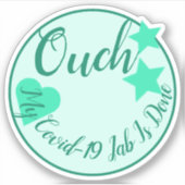 明るいターコイズ星(ハート形状) シール (正面)