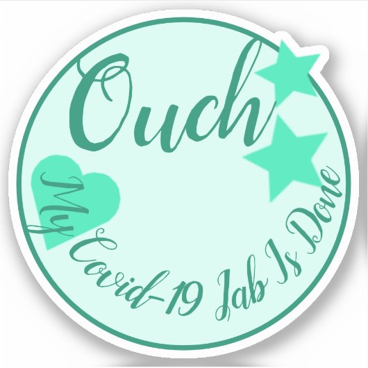 明るいターコイズ星(ハート形状) シール (正面)