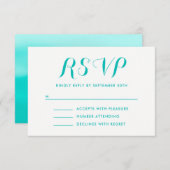 明るいターコイズ絵を描グラデーション 出欠カード (正面/裏面)