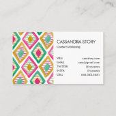 明るいダイヤモンドの水の色のパターモダンン 名刺 (裏面)