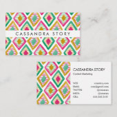 明るいダイヤモンドの水の色のパターモダンン 名刺 (正面/裏面)