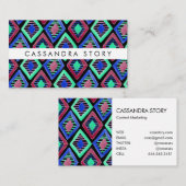 明るいダイヤモンド水の色パタモダンーンブラック 名刺 (正面/裏面)