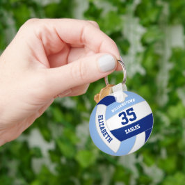 明るいダークブルーのチームの色の子供のバレーボール キーホルダー