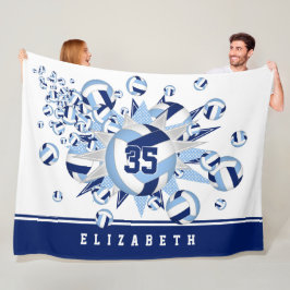 明るいダークブルーのバレーボールがスポーツルームをスター フリースブランケット