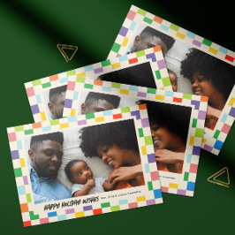 明るいチェッカラフルカーボード横向き写真 カード