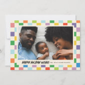 明るいチェッカラフルカーボード横向き写真 シーズンカード (正面)