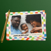 明るいチェッカラフルカーボード横向き写真 シーズンカード