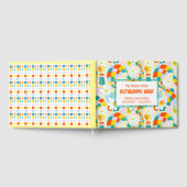 明るいチェックパーソナライズされたライン付きサイン帳 ゲストブック (全面)