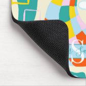 明るいチェック抽象芸術モノグラムのマウスパッド マウスパッド (コーナー)