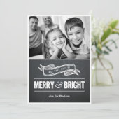 明るいチメリーャルクボードのクリスマスカード シーズンカード (スタンド正面)