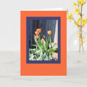 明るいチューリップグリーティングカード カード (黄色い花)
