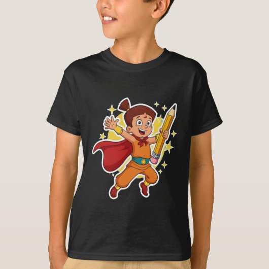 明るいチョタBheem鉛筆 – おもしろい&教育用! Tシャツ (正面)