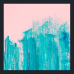 明るいティール（緑がかった色）色彩の鮮やかブラシストロークオンパステルピンク ポスター<br><div class="desc">パステルガーリーピンクの背景に色彩の鮮やかは、シックで明るいティール（緑がかった色）のブラッシュストロークがトレンディーと女性に最適スタイリッシュである。そのはっきりしたと芸術的プリントは多くの贈り物や大事な行事素晴らしのために使用される。次楽しむの購入にモダン対してシンプルこのデザインと購入！</div>
